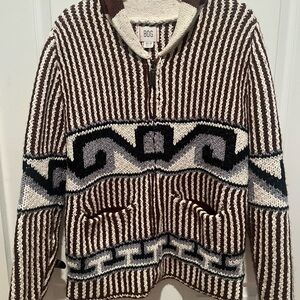 BDG Geometric Brown and Cream Sweater